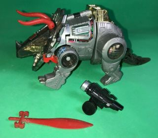 Vintage Transformers G1 Slag Figure Dinobot Autobot Triceratops Some Weapons