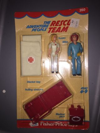 Vintage Fisher - Price The Adventure People Rescue Team Playset