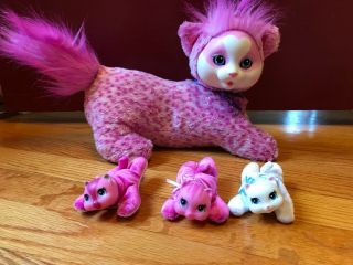 Kitty Surprise Pink W/purple Leopard Spots 3 Babies,  Guc Just Play,  Sounds