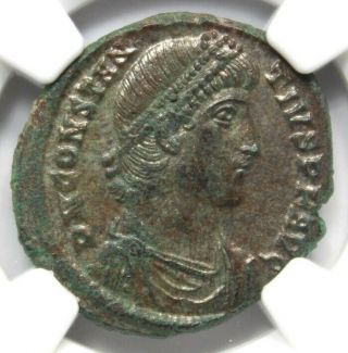 ROMAN EMPIRE Constantius II,  AD 337 - 361 BI Centenionalis NGC Ch AU,  4/5,  3/5 3