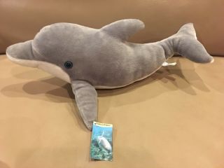 2016 Sea World Bottlenose Dolphin Plush Animal Stuffed Doll 18 " Gray Toy