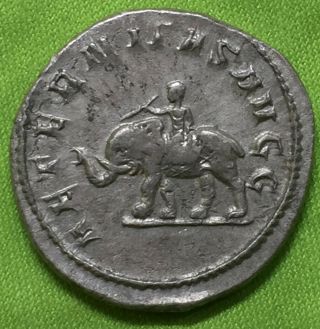 Roman Empire Philip the Arab AR Antoninianus mounted on elephant 244 - 249 AD XF 3