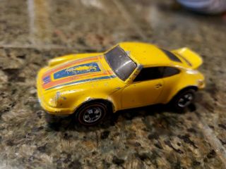 Vintage 1974 Hot Wheels Redline Porsche P - 911 Yellow Mattel Hong Kong