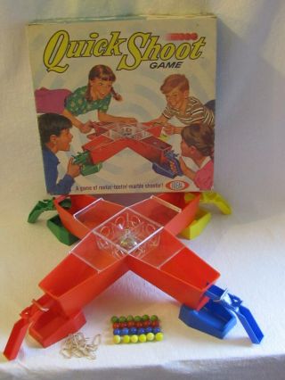 Vintage 1970 Quick Shoot Game Ideal Toy Corp Marble Game Complete