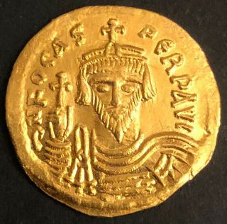 Byzantine.  Phocas.  Ad 602 - 610.  Solidus.  Constantinople.  Victoria / Ef