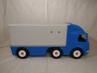Little Tikes Ride On 23 " Blue Gray Semi Moving Truck Tractor Trailer Big Rig