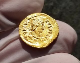 Ngc Scarce Eastern Roman / Byzantine Gold Tremissis,  Emperor Justin Ii Graded Xf