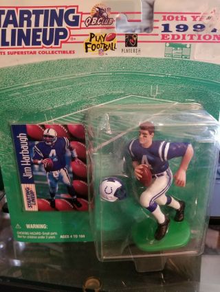 1997 Kenner Starting Lineup Football Figure 4 " Jim Harbaugh 4 Colts Nip