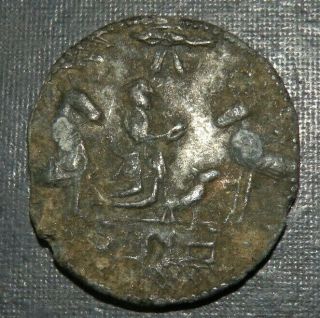 Ancient Coin Rare Early Christian Roman Era 50 - 200 AD Crucifixion Jesus Silver 2