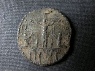 Ancient Coin Rare Early Christian Roman Era 50 - 200 AD Crucifixion Jesus Silver 3