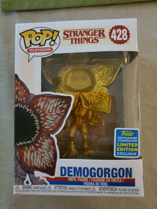 Funko Pop Stranger Things 428 Demogorgon Gold Paint 2019 Summer Convention Excl