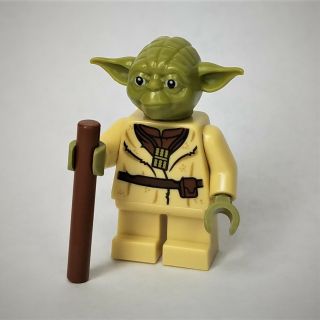 Lego Star Wars Yoda Minifigure W/ Walking Stick (75208)