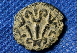 Judaea Procurators Valerius Gratus 15 - 26 Ce.  Æ Prutah.  Jerusalem Judea Coin