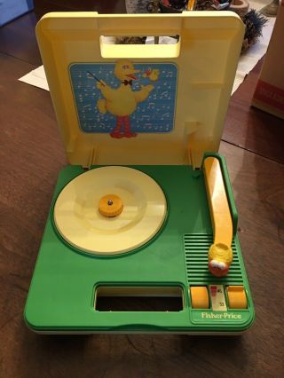 Vintage 1983 Fisher Price Big Bird Sesame Street Portable Record Player