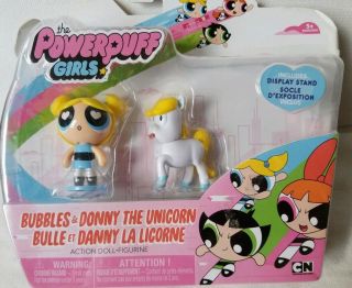 The Powerpuff Girls - 2 Inch Action Dolls,  Bubbles & Donny The Unicorn