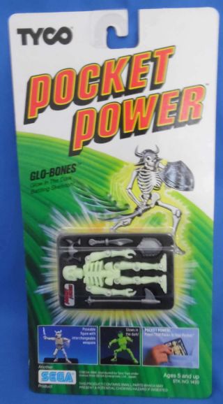 Tyco Pocket Power Glo - Bones Skeleton Sega Misb 1988