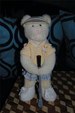 Russ Country Club Bears Bear Sandy Female Cream Golfer Golfing Plush Teddy Le