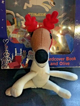 Vintage Merrymakers Boxed Set Olive The Other Reindeer Hardcover Book & Plush