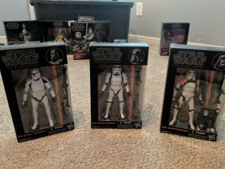 Star Wars The Black Series Orange Line Sandtrooper,  Clone Trooper,  Stromtrooper