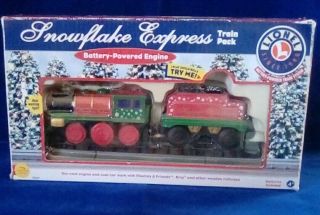 Holiday Lionel Snowflake Express Train Pack Engine And Coal Car Battery Powered