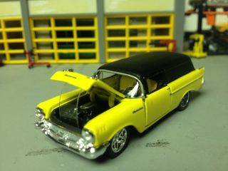1/64 1957 Chevy Sedan Delivery In Yellow - Black With Ls1 And 700r4 Tranny