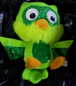Neon Green Owl Big Eyes Classic Toy Company Plush 9 " Long Stuffed Animal