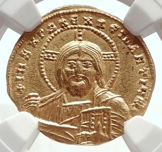 Constantine Vii Authentic Ancient Byzantine Gold Coin W Jesus Christ Ngc I71690