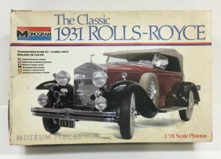 Monogram 1931 Rolls - Royce Kit 2303 Complete With No Work Started 1978 Release