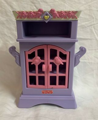 Loving Family Dollhouse Furniture Bedroom Pink Twin Bed,  Purple Closet,  Rocker 2