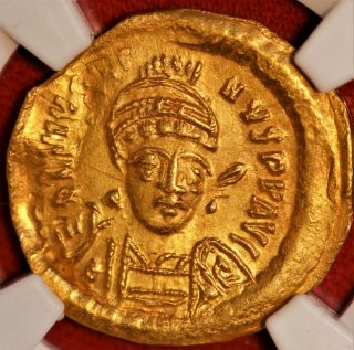 E - Coins Australia Justin I.  518 - 527 Ad.  Gold Av Solidus Byzantine Empire