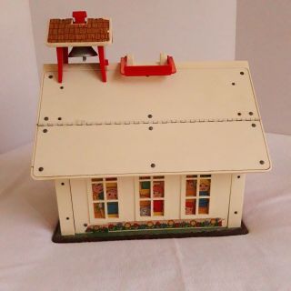 Vintage 1971 Fisher Price Little People School House With Bell 923
