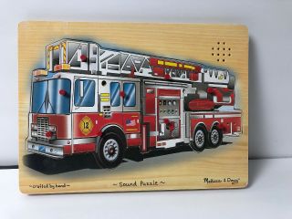 Melissa And Doug Easy Peg Sound Puzzle Fire Truck