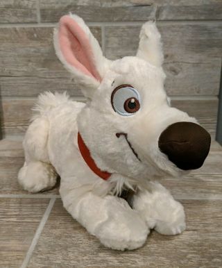 Disney Store Bolt Plush Dog Lying Down Puppy Stuffed Animal White Laying 15 