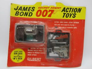 Vintage 1965 James Bond 007 Gilbert Action Toys Gun Case & M 