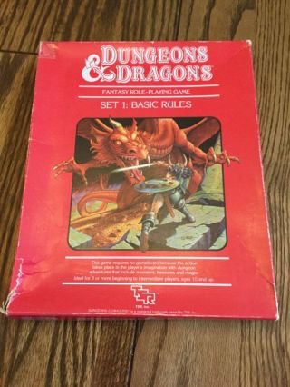 Dungeons & Dragons Set 1: Basic Rules Box Set Tsr 1983; Worn Box,  Marks In Book