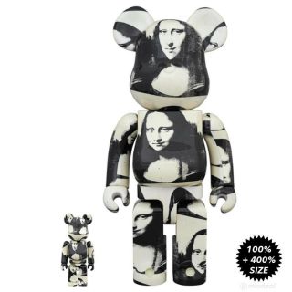 2019 Medicom Toy Be@rbrick Andy Warhol Double Mona Lisa 100 400 Bearbrick