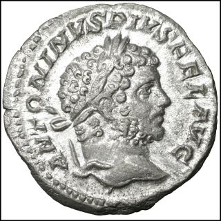 Caracalla Ar Denarius Old Ancient Roman Silver Coin Rome Empire Imperial