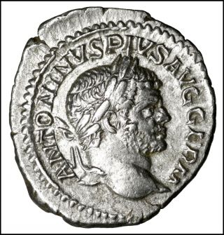 Caracalla Ar Denarius Old Ancient Roman Silver Coin Rome Empire Imperial Denar