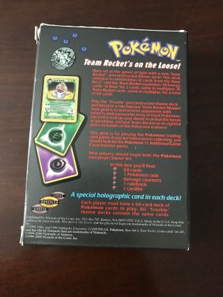 Pokemon trading card game Team Rocket Trouble theme deck In Retail Box 3