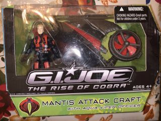 G.  I.  Joe Mantis Roc Rise Of Cobra Attack Craft Aqua - Viper No Mask Mib