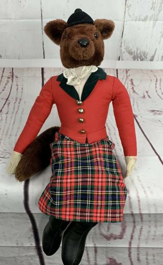 Mrs Fox Hunting Equestrian Plush Doll Shelf Sitter