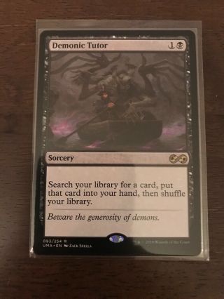Demonic Tutor - Mtg - Ultimate Masters Sorcery Commander Vintage Rare - Nm