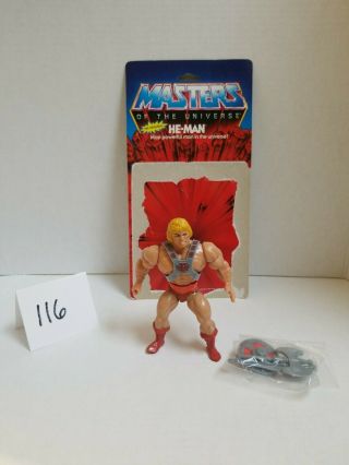 Vintage Motu He - Man Complete Masters Of The Universe He Man Figure W/ Cardback
