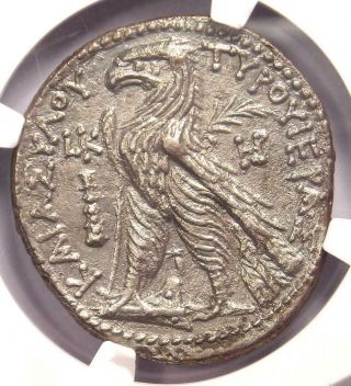 Phoenicia Tyre Ar Shekel Coin 107 Bc Yr 20 Melkart Eagle Bible.  Certified Ngc Au