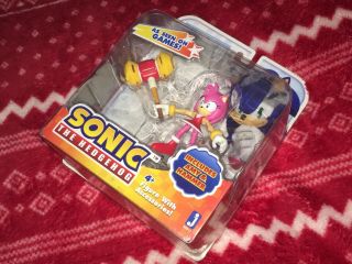 Rare Jazwares 3 " Sonic The Hedgehog Amy Rose W/ Hammer Sonic Figure Toy Sega