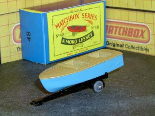 Matchbox Moko Lesney Meteor Boat &trailer 48 A2 Gpw D - R Sc4 Vnm & Crafted Box