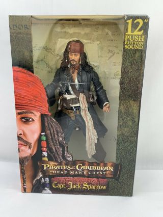 Disney Neca Johnny Depp Captain Jack Sparrow Talking Figure - 12 " Tall 2004
