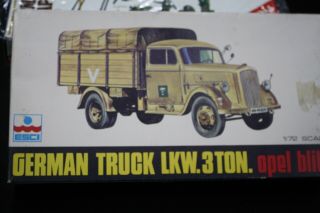 1/72 Esci German Opel Blitz Truck Lkw 3 Ton Wwii Detail Model Vintage