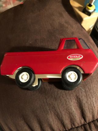 Vintage Red Tonka Tiny Truck - Pressed Steel - Small Mini Hauler Truck