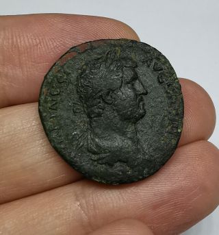 Rare Ancient Roman Imperial Hadrian 135 - 138 Ad Bronze As Coin Hispania